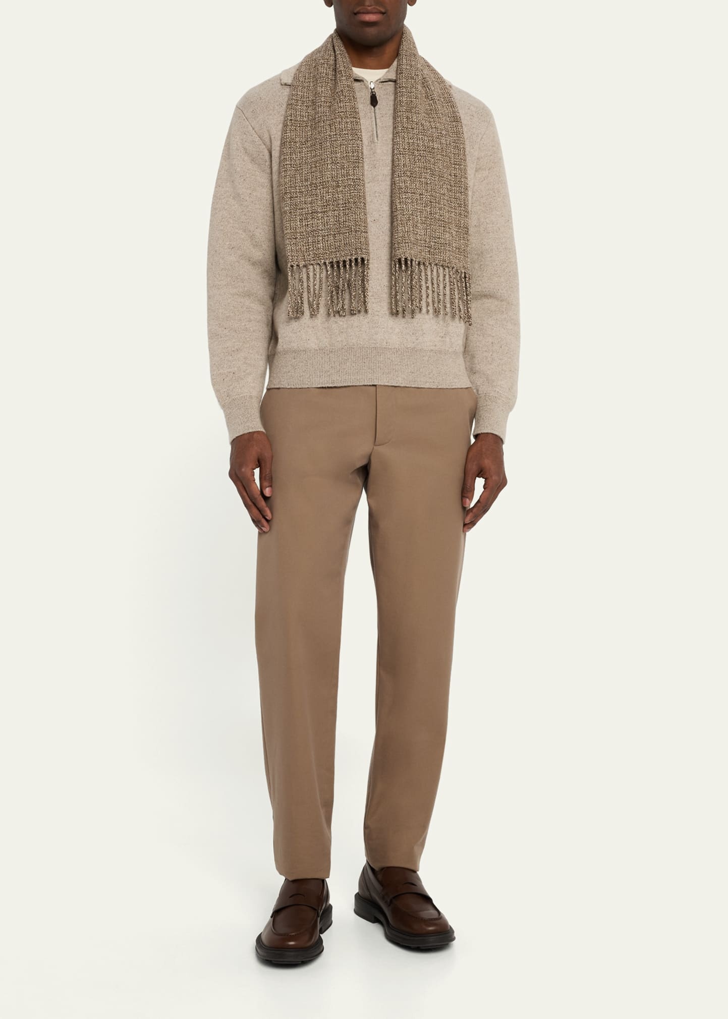 Men's Mouline Tweed Cashmere Scarf - 2