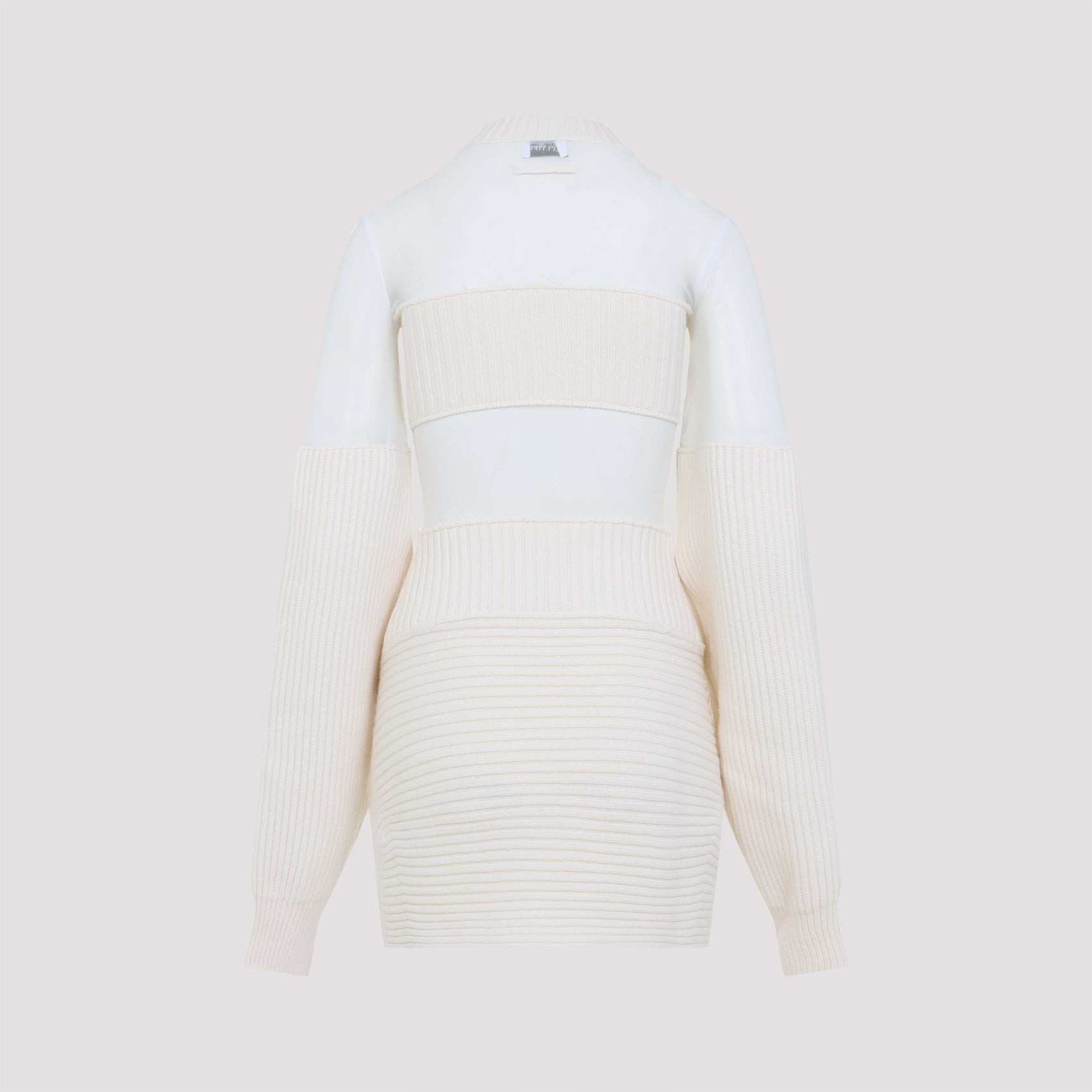 Jean Paul Gaultier Wool Short Dress With Mesh Details Women - 2
