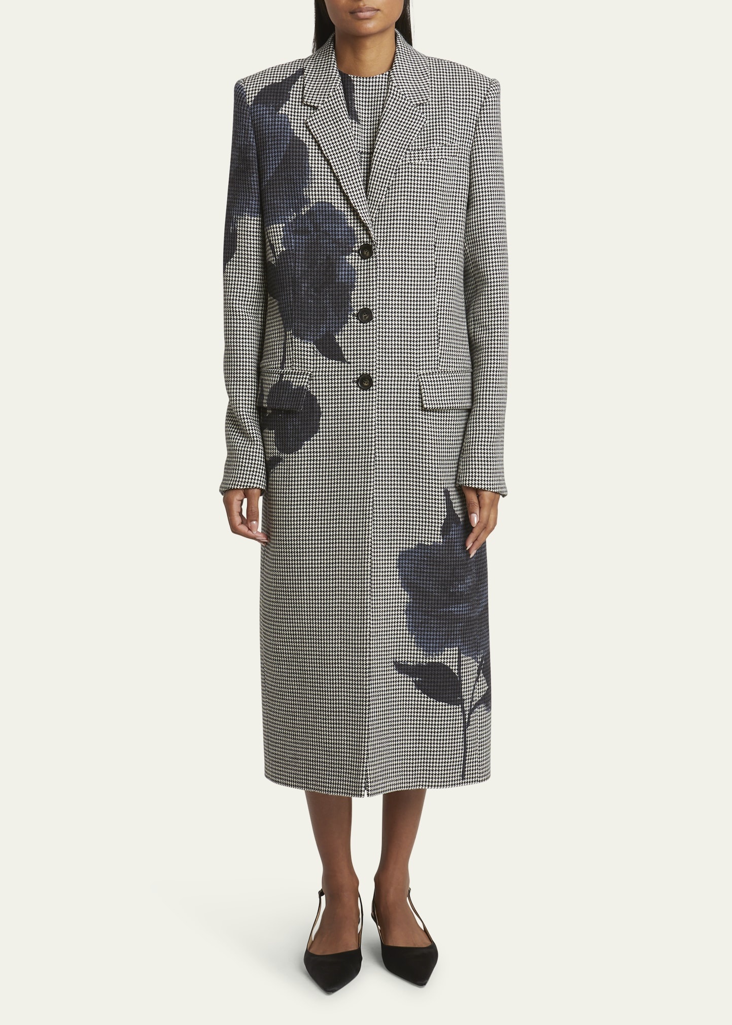 Long Overprinted Virgin Wool Coat - 2