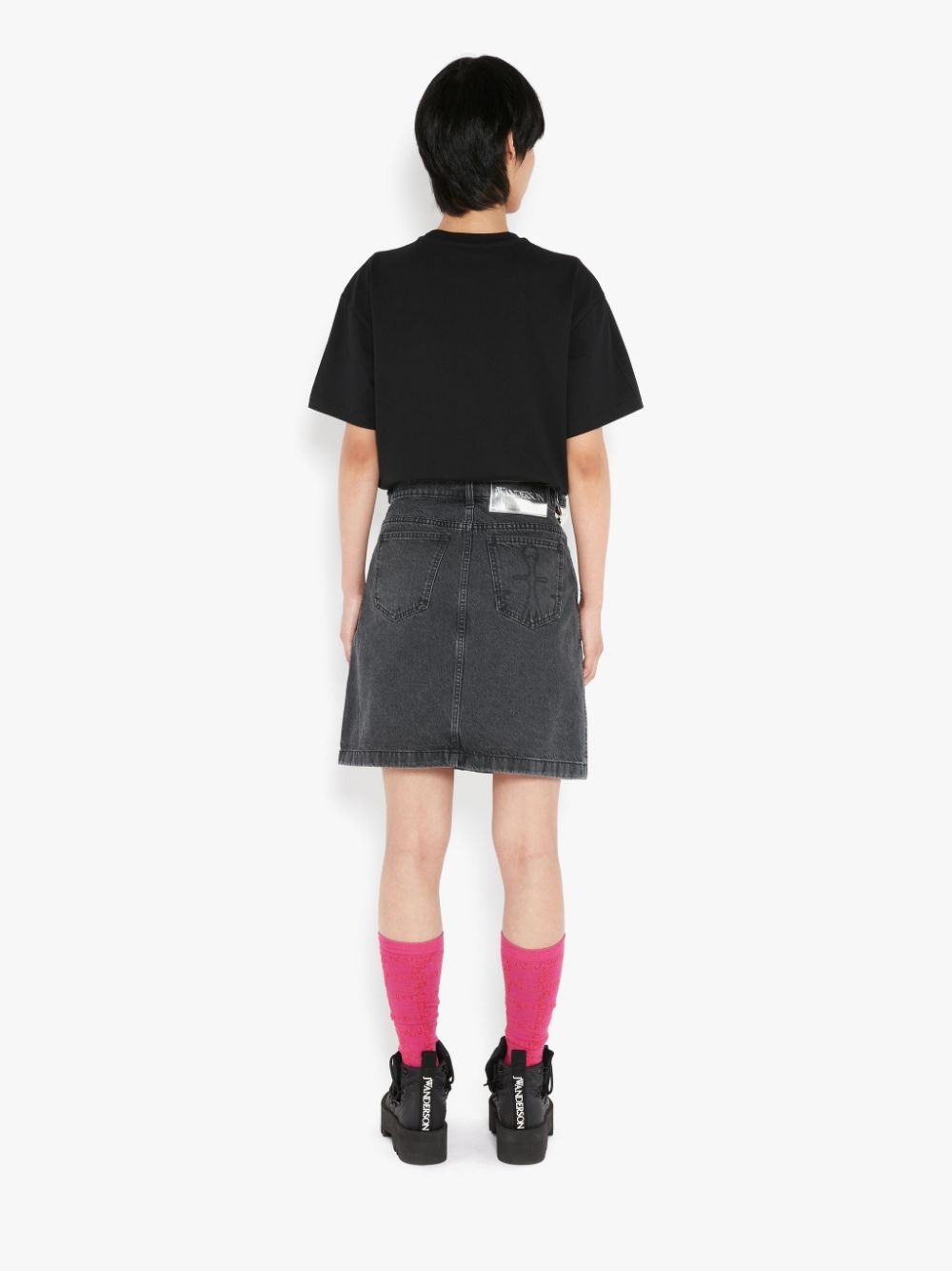 CHAIN. LINK DENIM SKIRT - 4