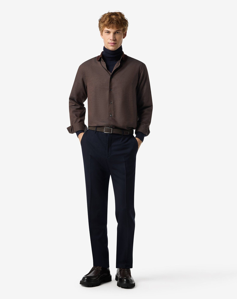 CORNELIANI Blue S160's wool trousers outlook