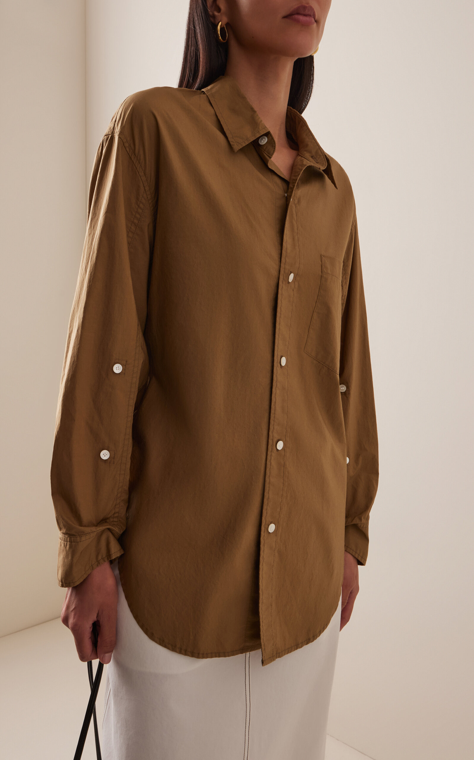 Kayla Cotton-Poplin Shirt brown - 3