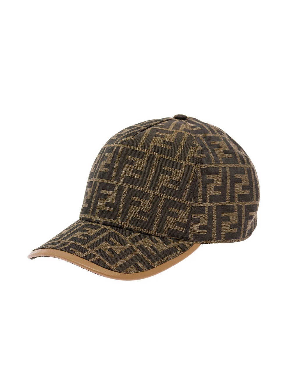 Fendi Men Baseball Hat With Ff All-Over Motif In Cotton Blend Brown Men - 1