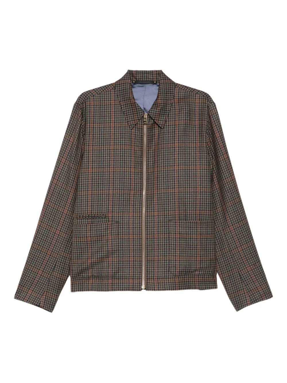 checked-pattern zip-fastening overshirt - 1