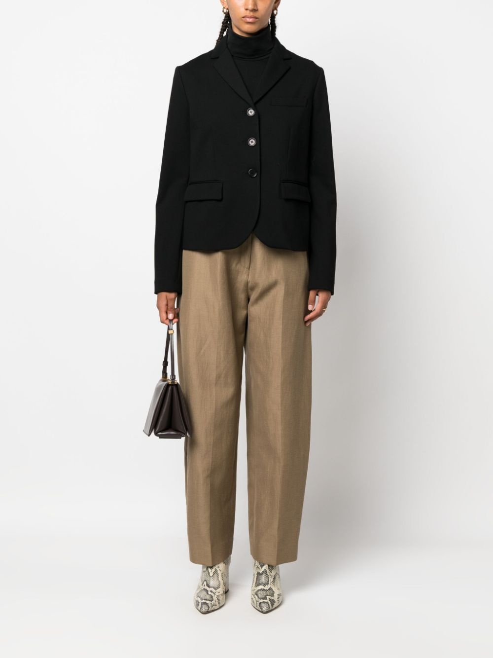 cropped three-button blazer - 2