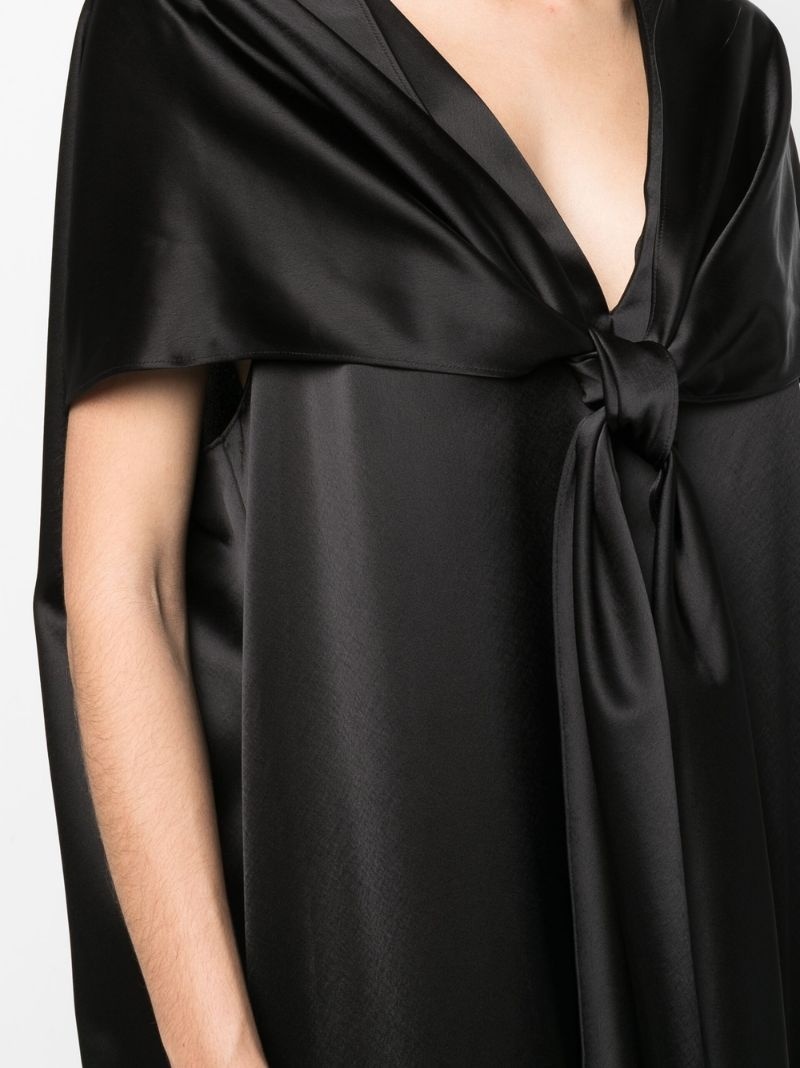 knot-detail cape dress - 5