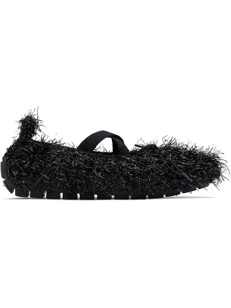 Black Tinsel Grip Ballerina Flats 1