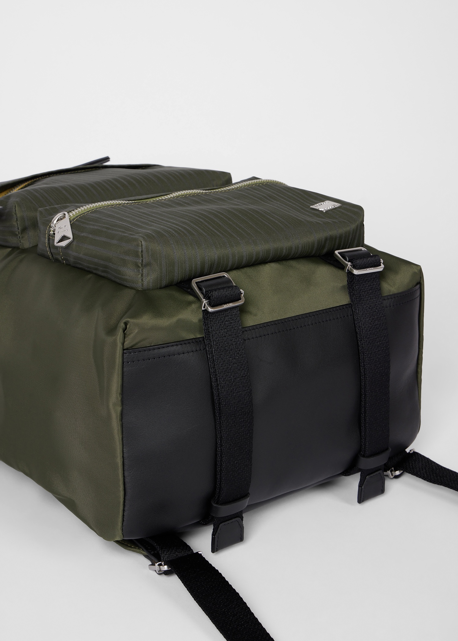 Green 'Laser Stripe' Recycled Nylon Backpack - 8