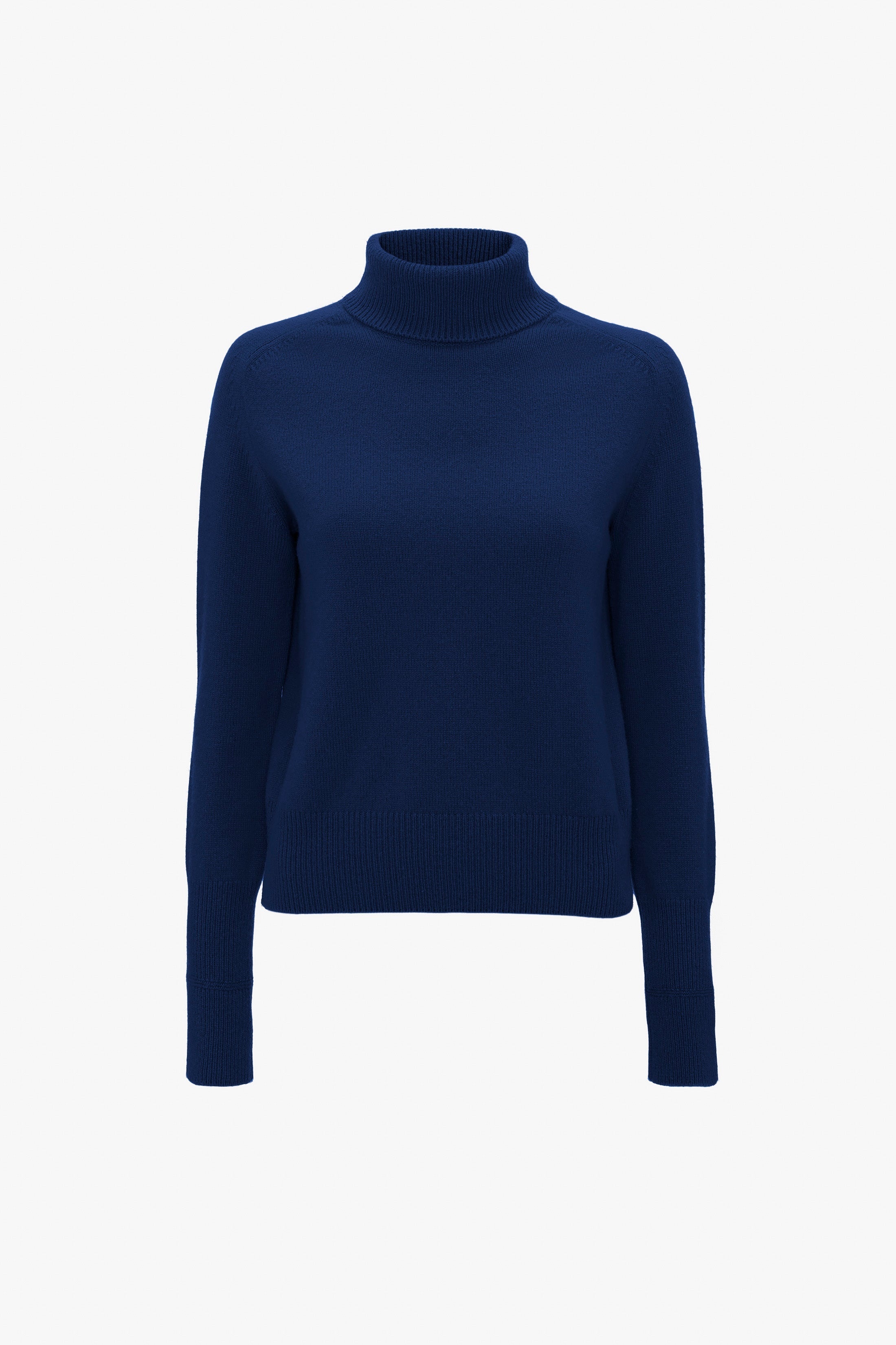 Polo Neck Jumper In Navy - 1