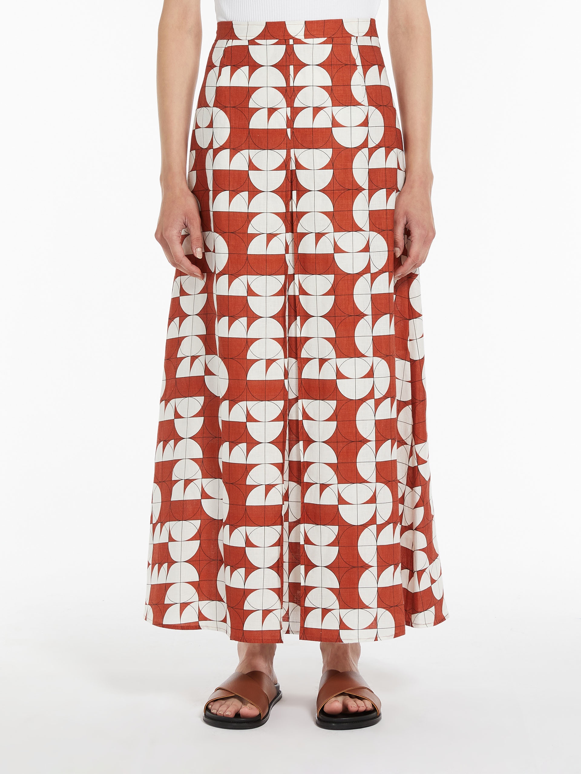 EDILE Printed linen skirt - 3