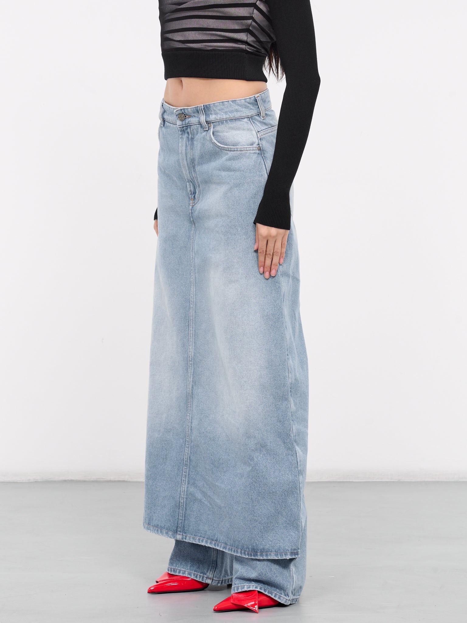 Denim Pants Skirt - 2