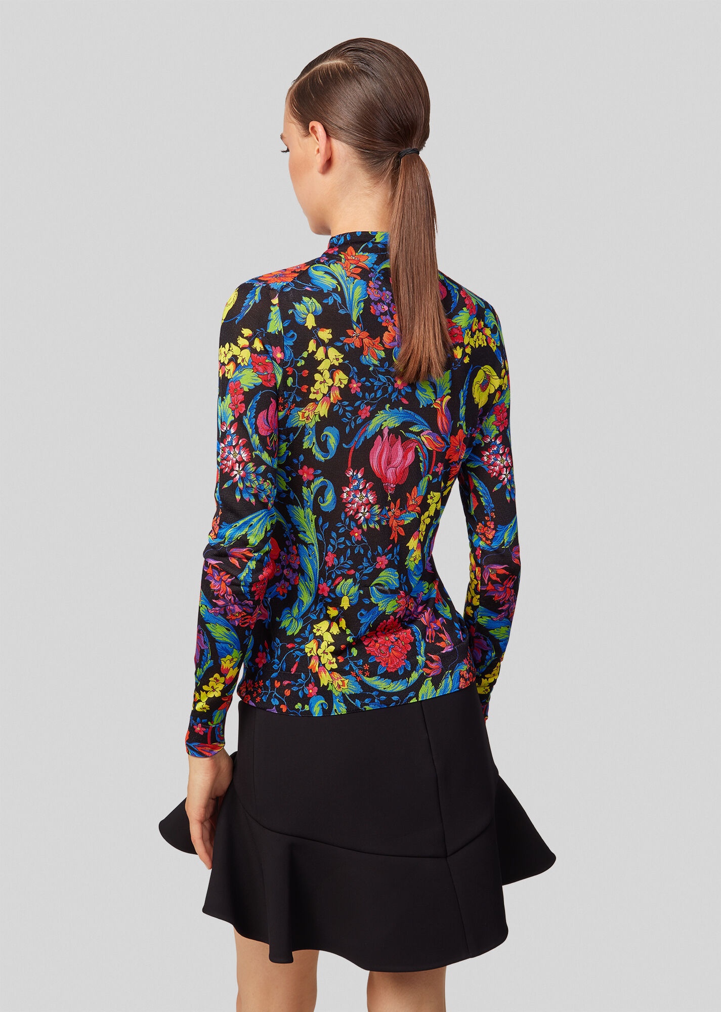 Barocco Garden Print Silk Sweater - 3