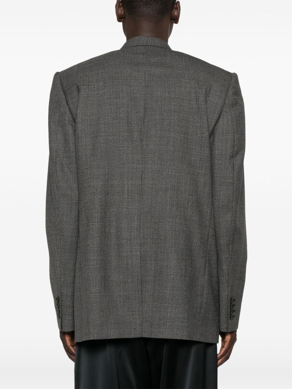 checked double-breasted blazer - 5