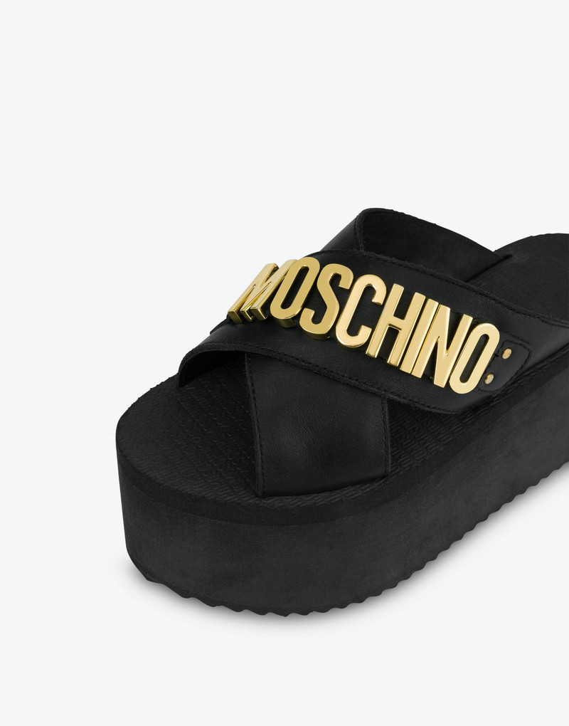 LOGO LETTERING WEDGE SANDALS 3