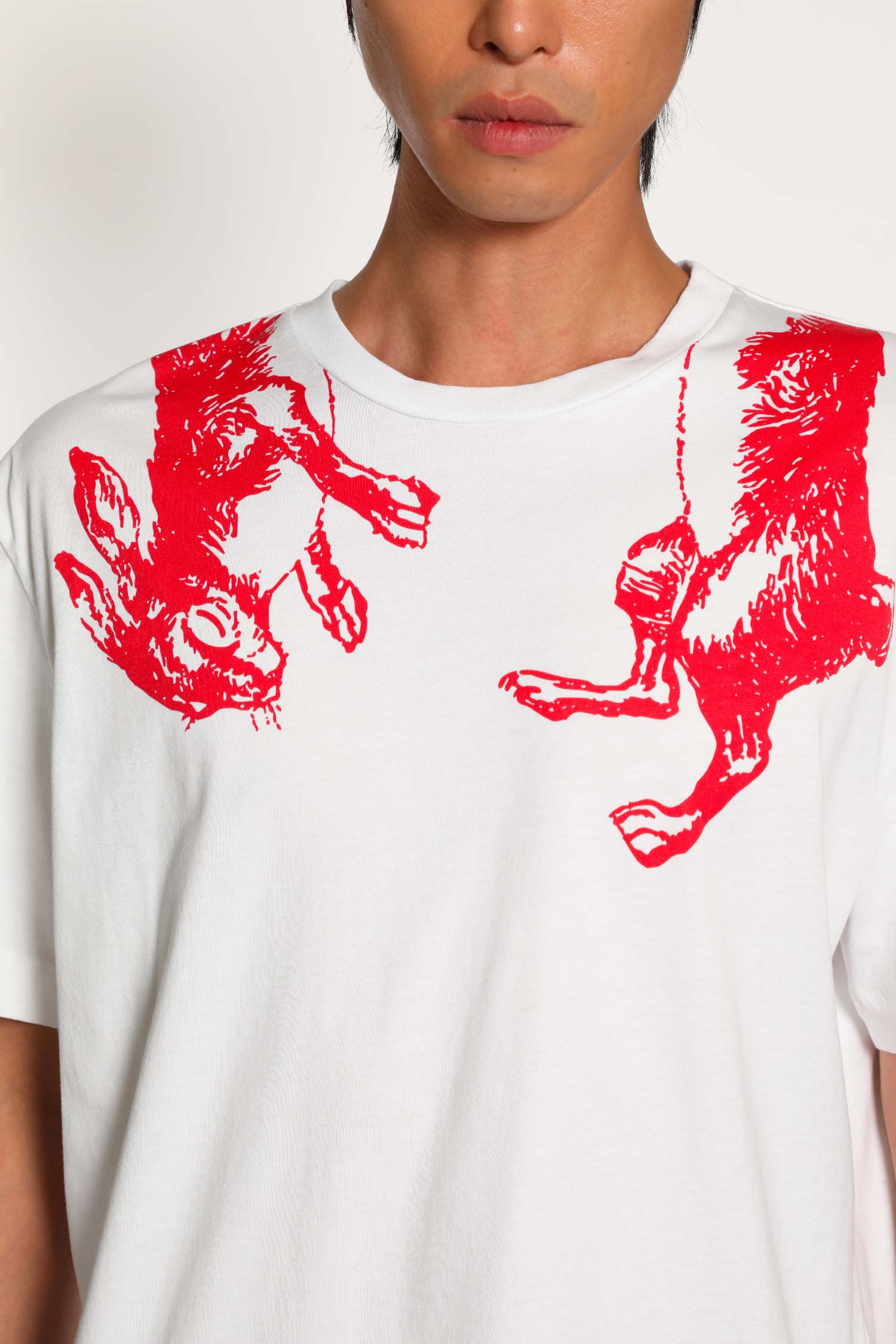 Hare Ilustration Print T-shirt - 4