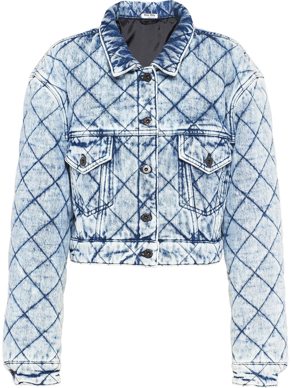 quilted denim jacket - 1