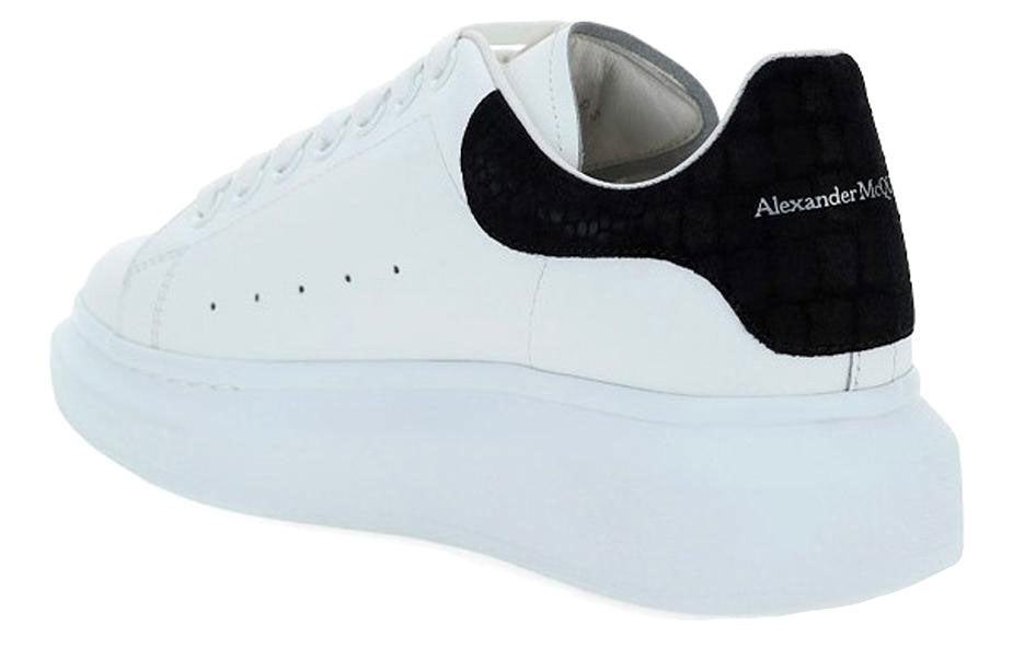 Alexander McQueen Oversized Sneaker 'Black Embossed Suede Crocodile' 625162WHZ4K9061 - 3