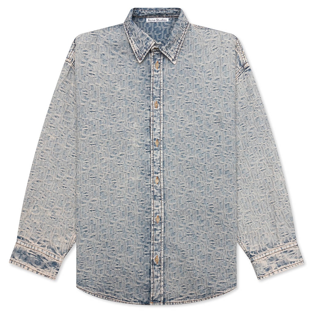 MONOGRAM SHIRT - BLUE/BEIGE - 1