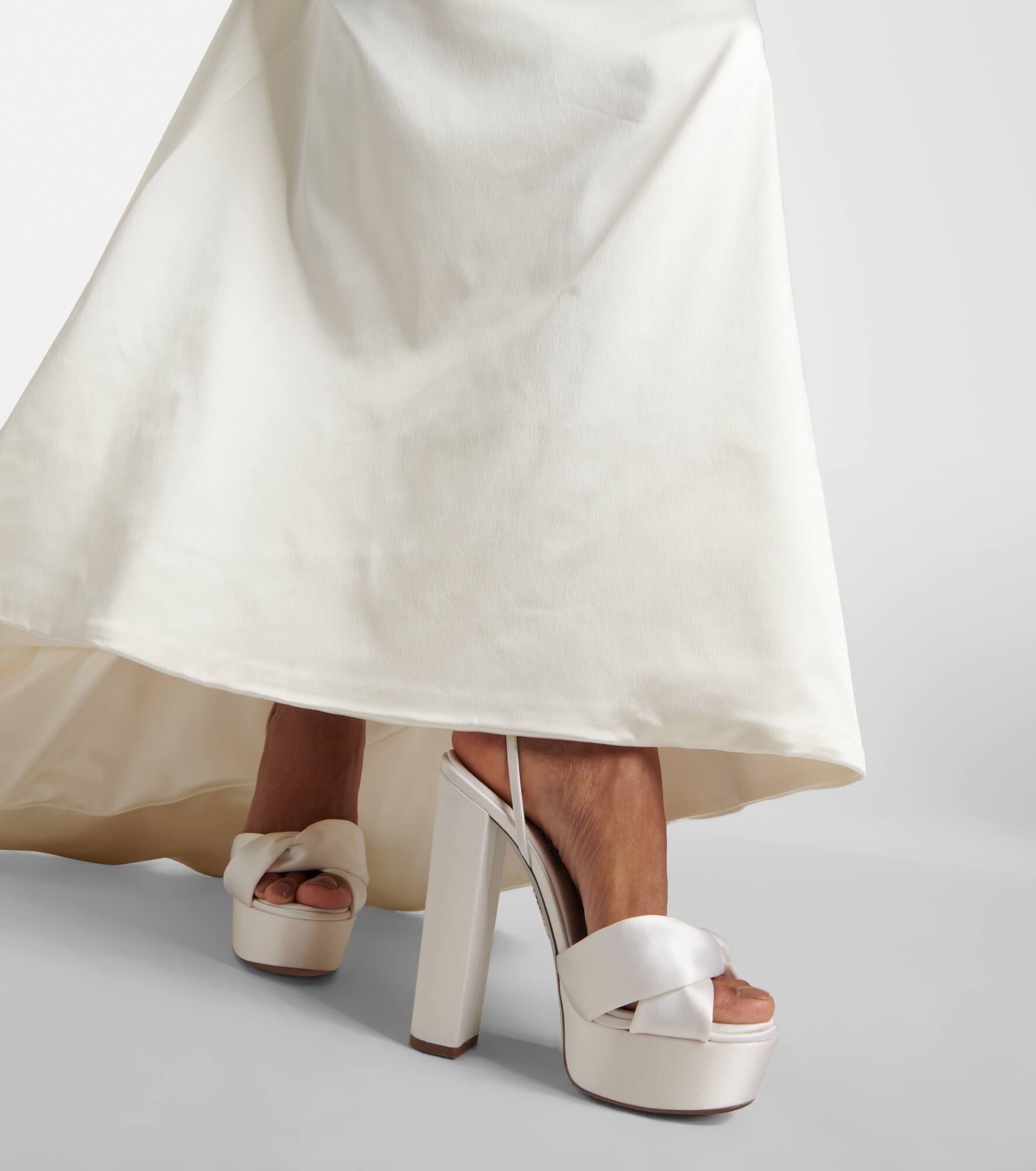 Bridal Olie 140 satin platform sandals - 7