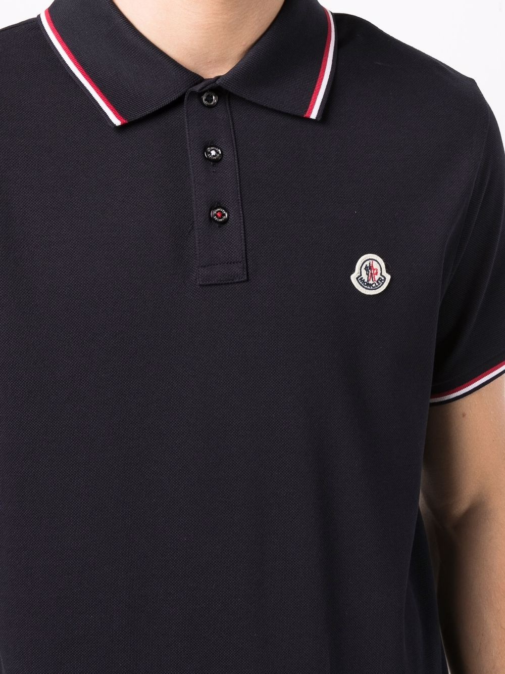 logo-patch polo shirt - 5