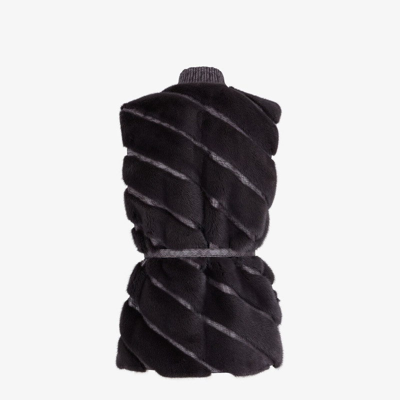 FENDI Gray mink gilet outlook