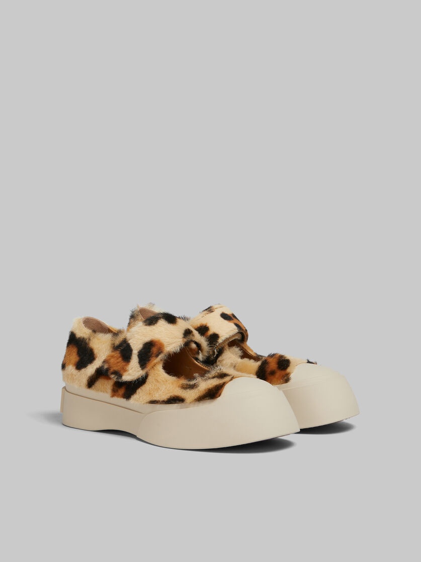 YELLOW ANIMALIER PRINT SHEARLING MARY JANE SNEAKER - 2