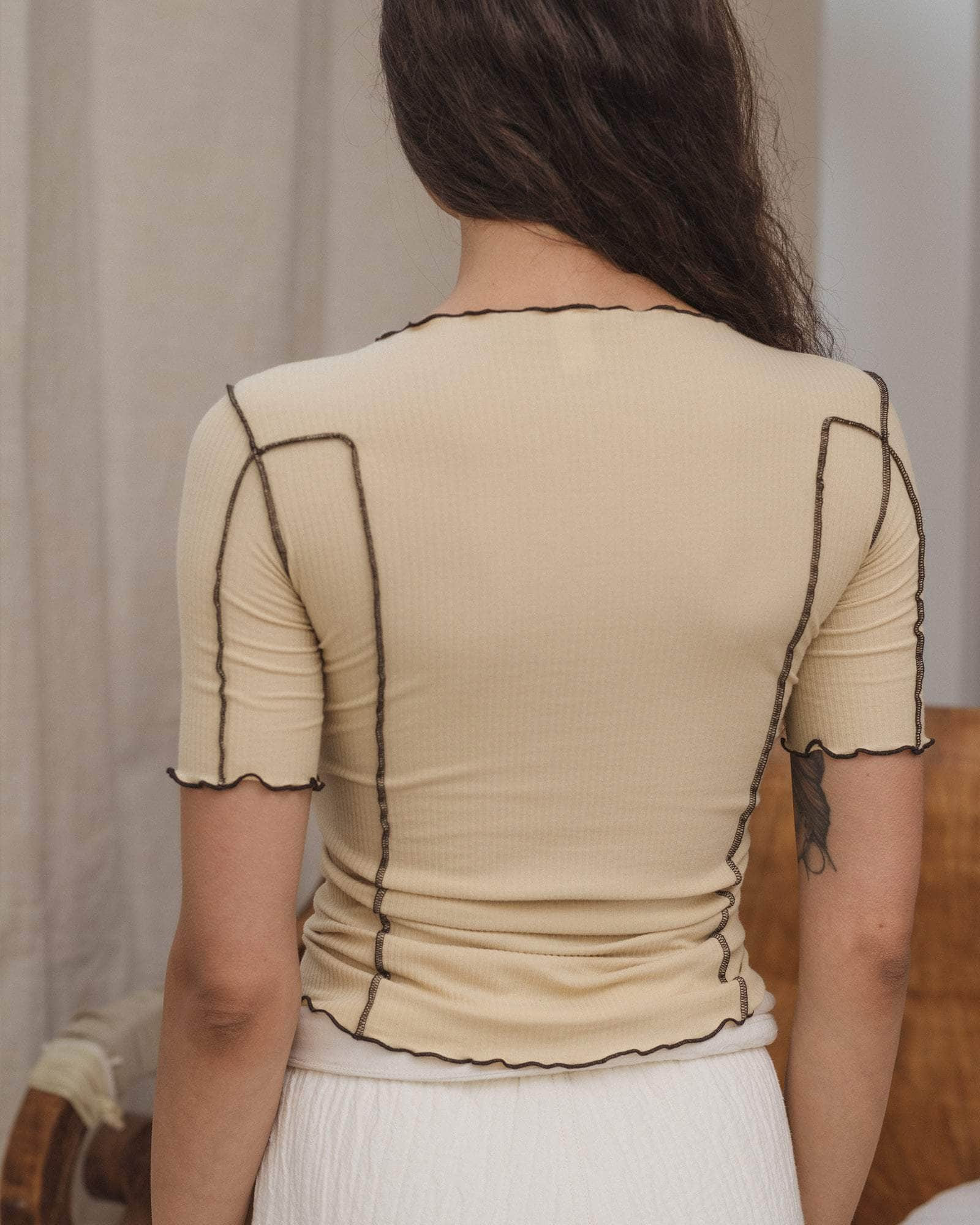 Omato 3/4 Tee Shirt - Fine Organic Cotton Rib - 5