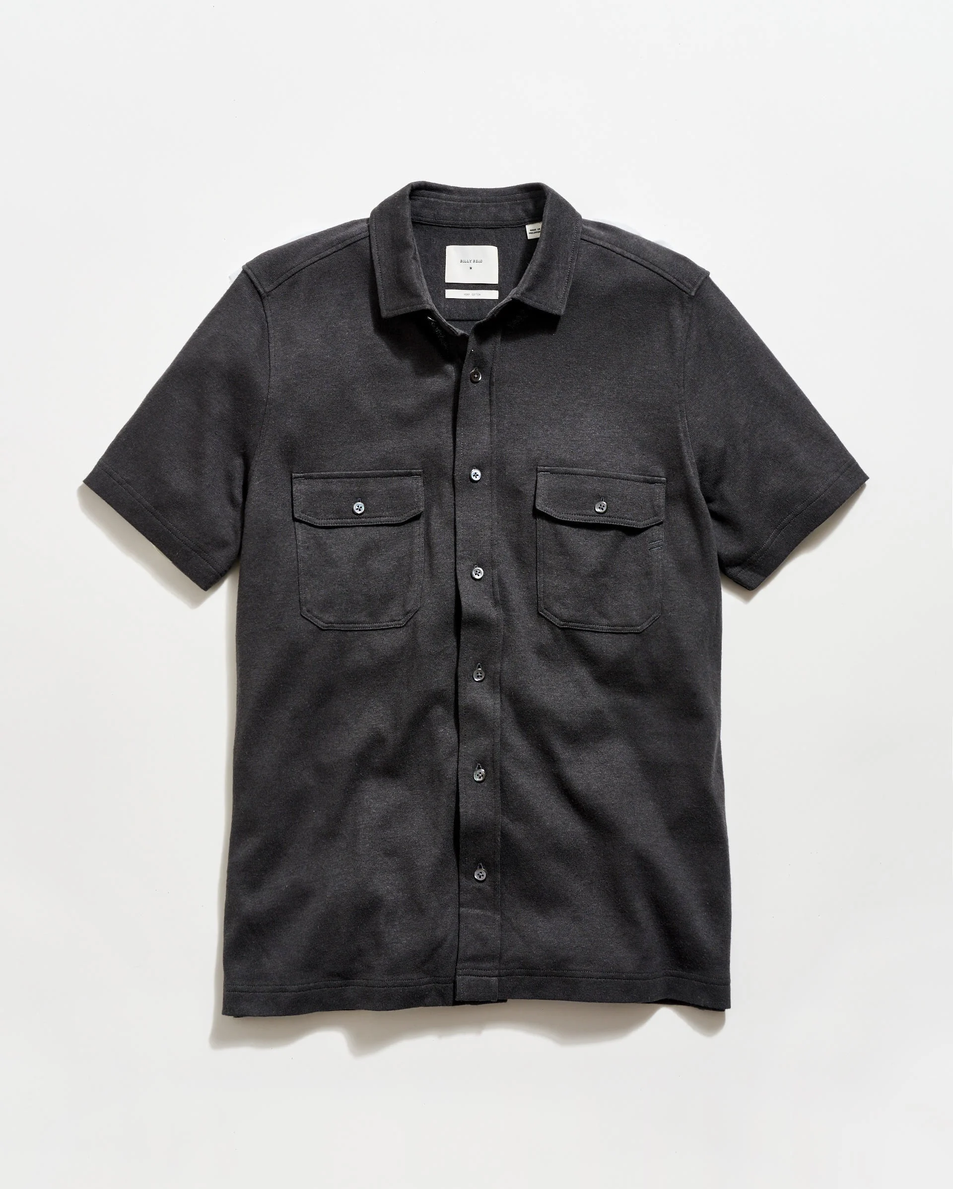 Short Sleeve Hemp Cotton Knit Shirt - 1
