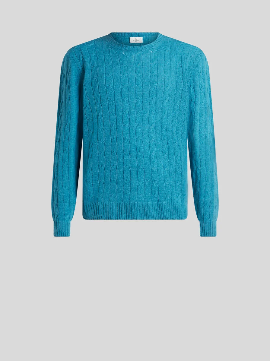 CABLE-KNIT CASHMERE SWEATER - 1