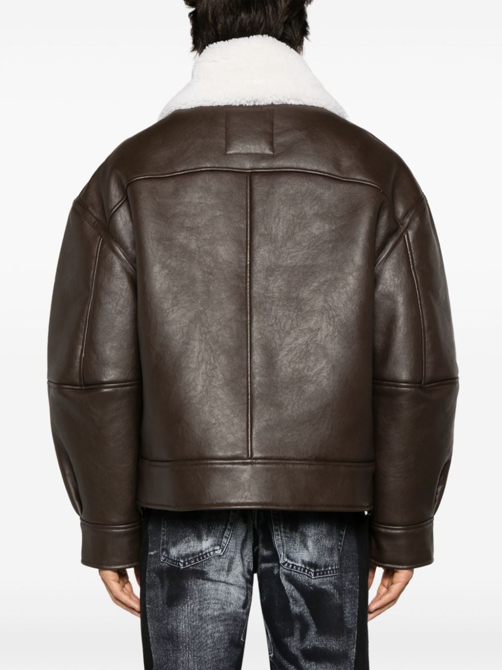 faux-shearling biker jacket - 5