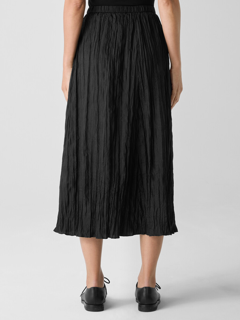 Crushed Silk Flared Skirt 4