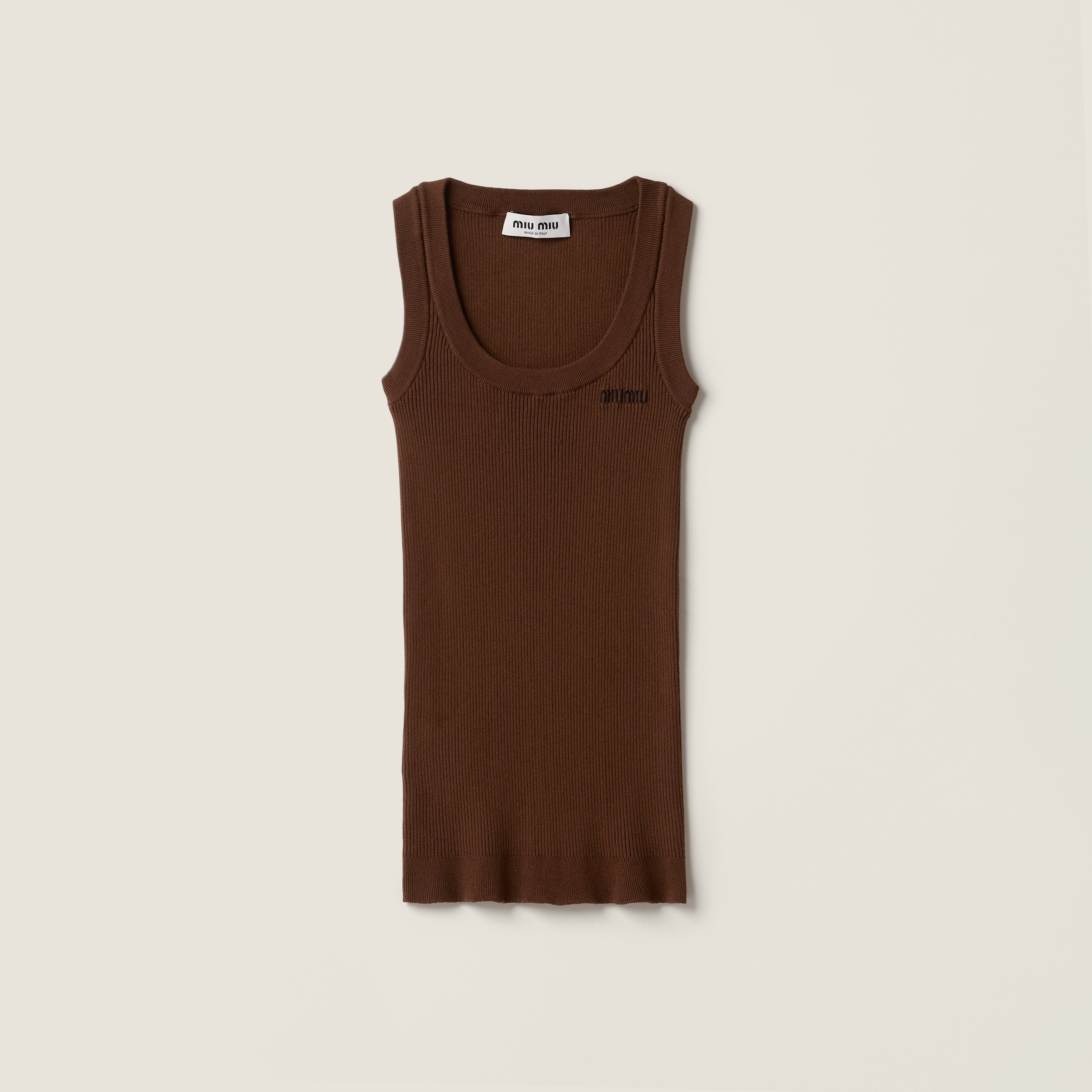 Cotton knit tank top - 1
