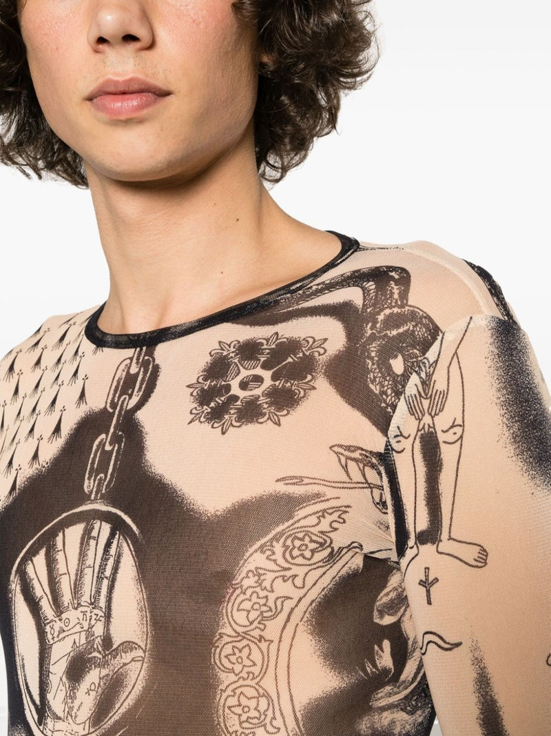 Tattoo-print mesh top 6