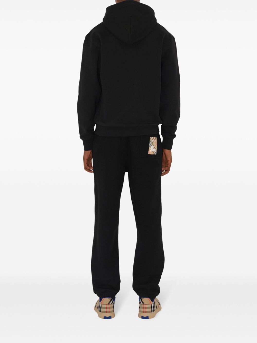 Check-label hoodie - 4