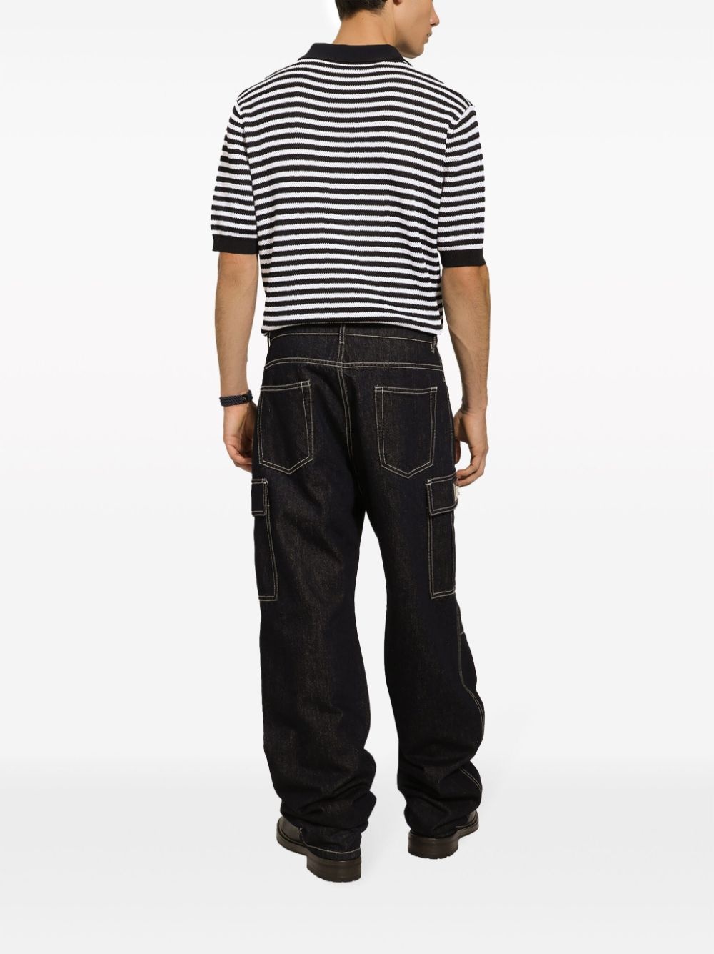 stripe-patterned polo shirt - 4