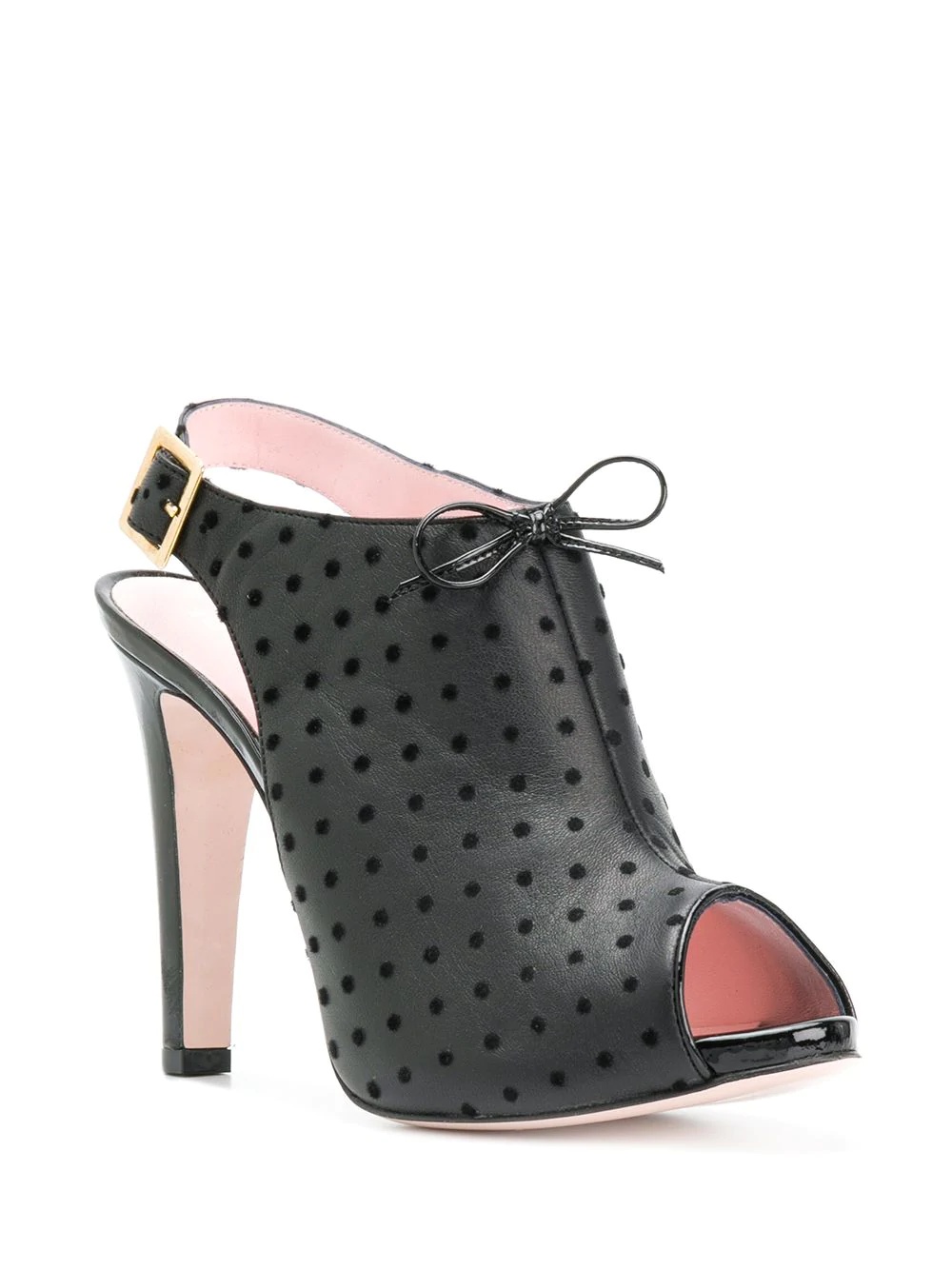 120mm polka dot slingback sandals - 2