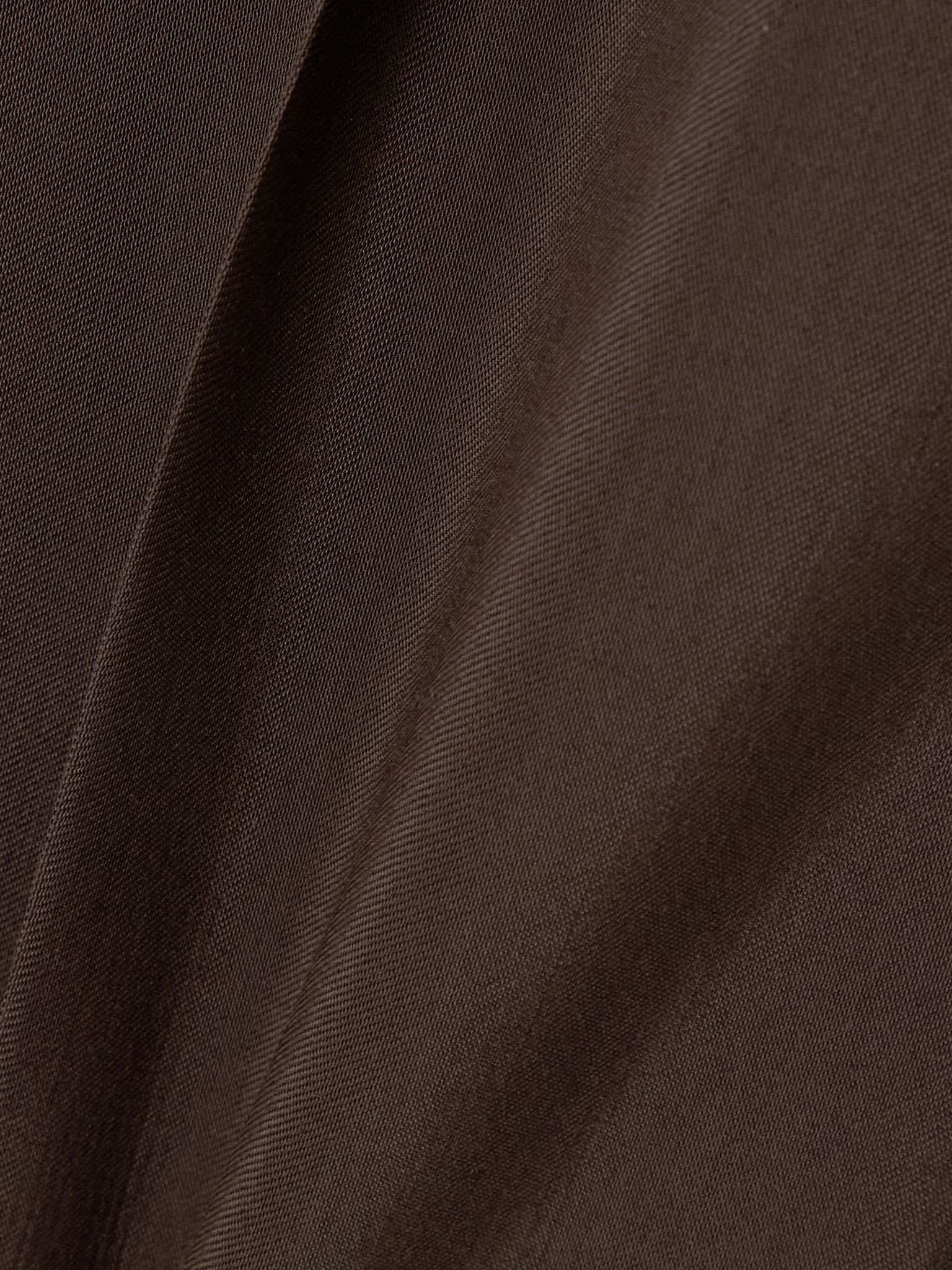 Pleated washed-twill wide-leg pants Brown - 4