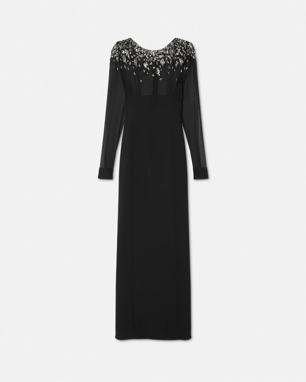 Embellished Boat-Neck Silk Cady Gown - 1