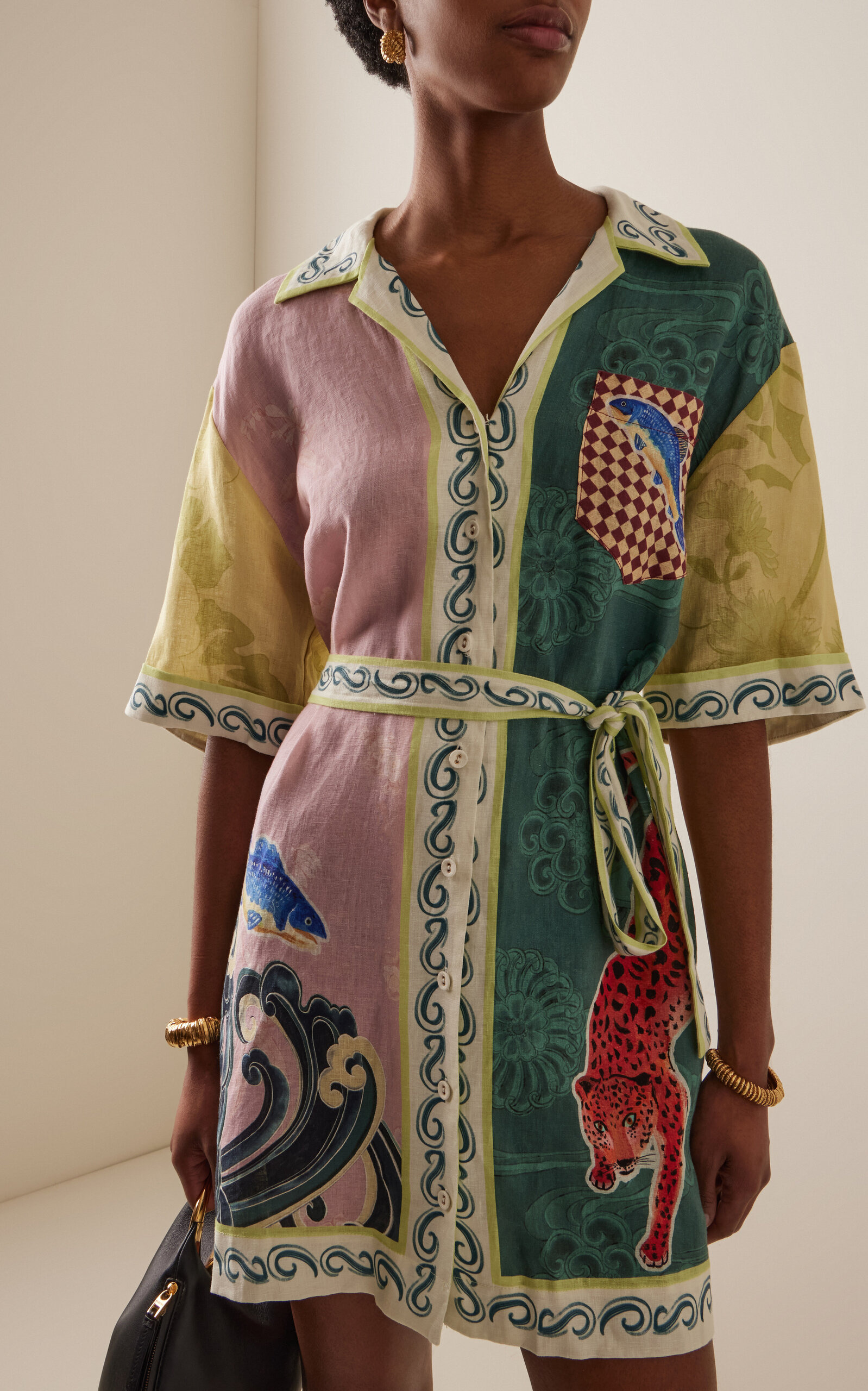 Rochester Linen Mini Shirt Dress multi - 3