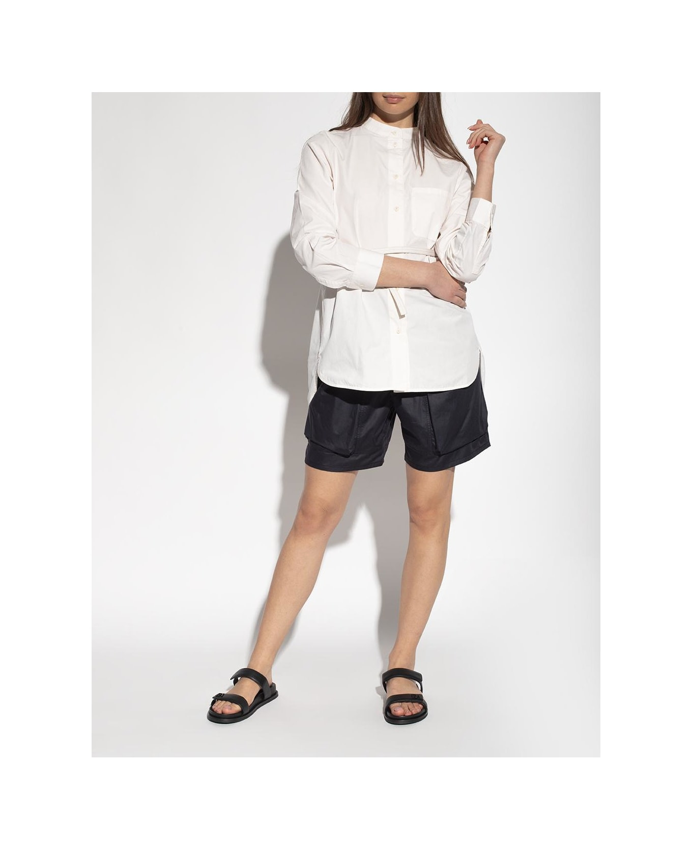 Emporio Armani Leather Slides With Logo - 3