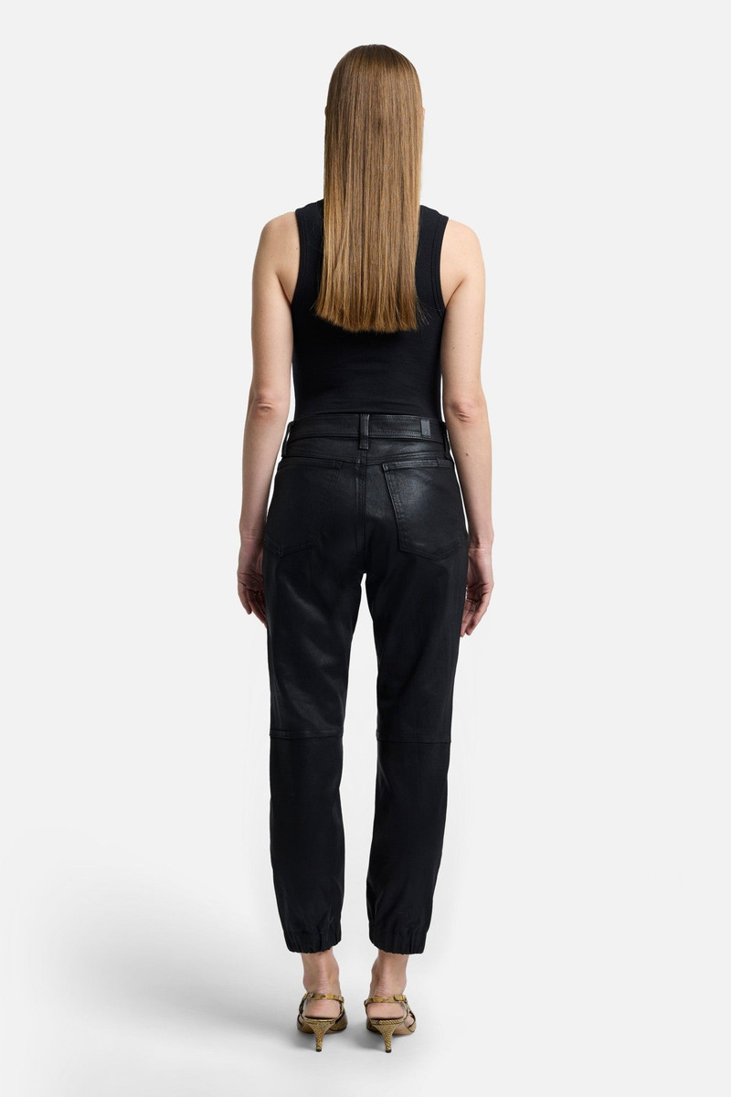 Darted Boyfriend Jogger In Coated Black 4