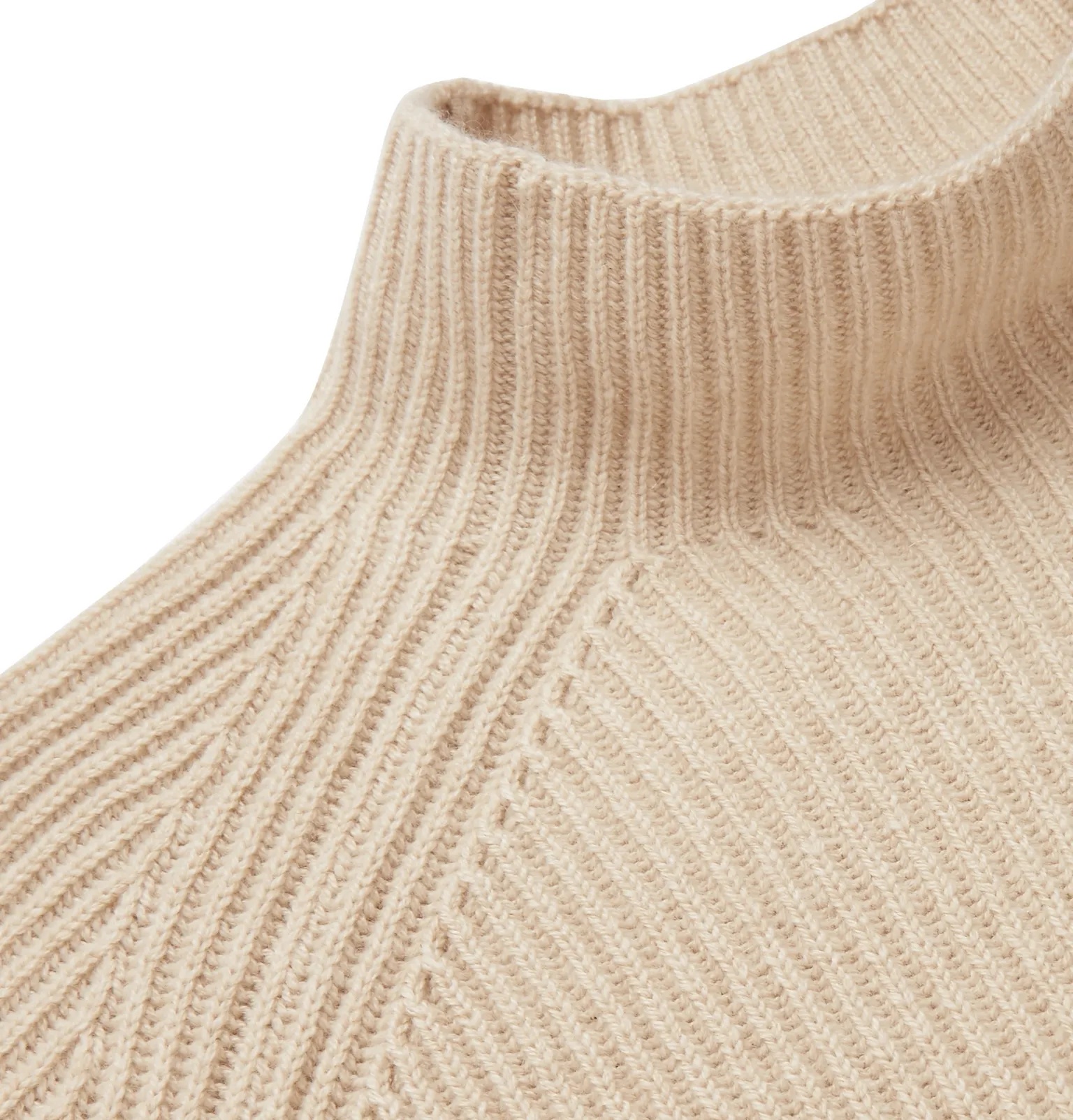 Ribbed Baby Cashmere Mock-Neck Sweater - 6