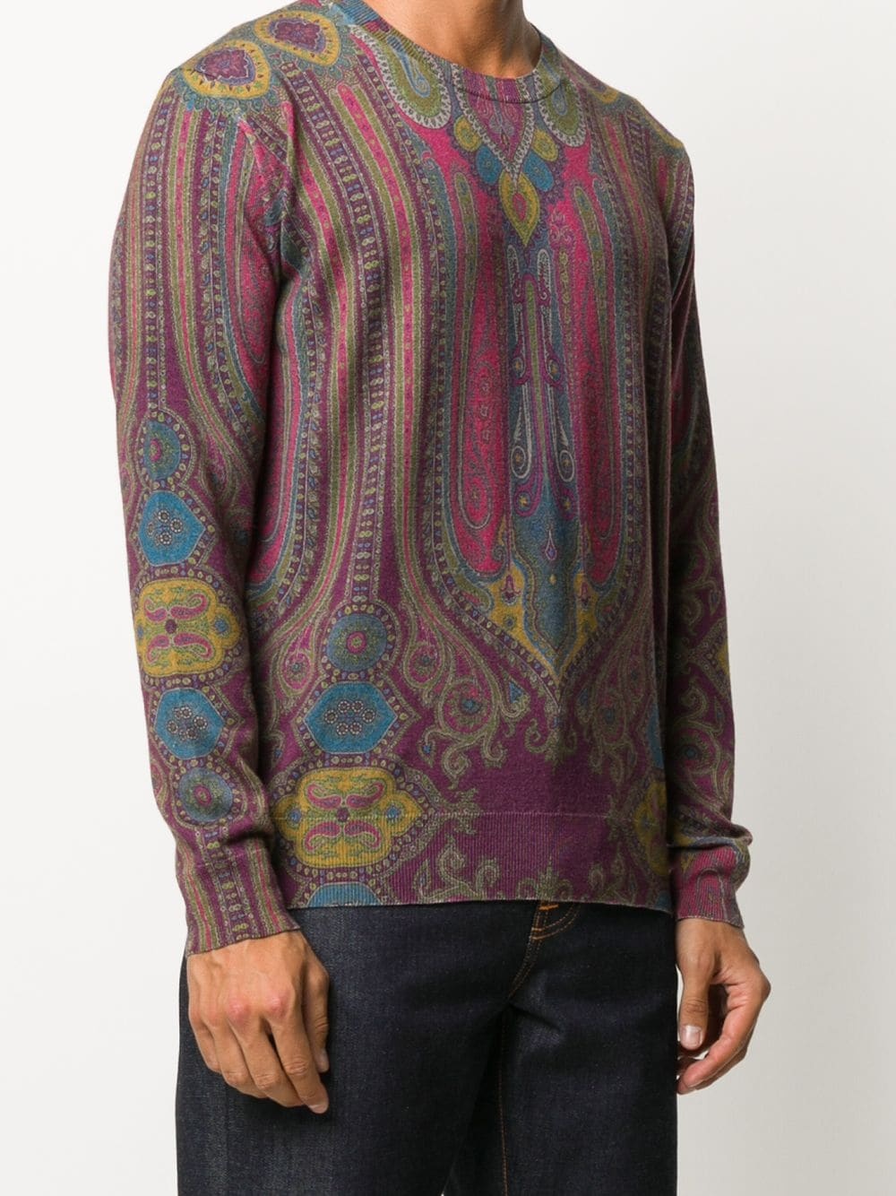 paisley print knit jumper - 3