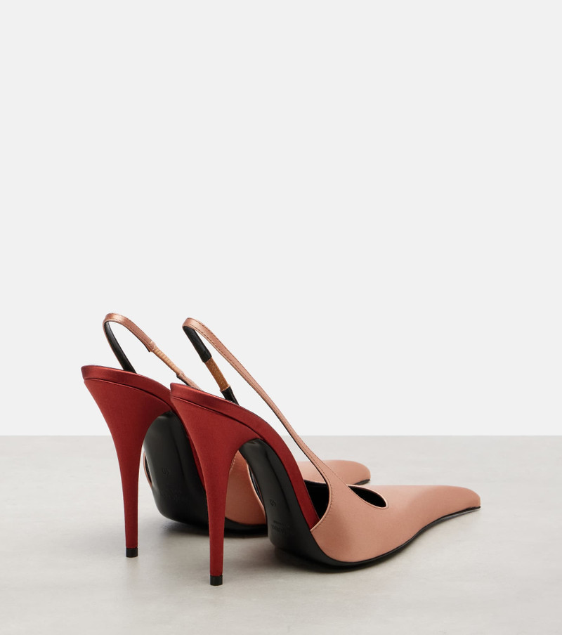 SAINT LAURENT Deroche 110 crêpe satin slingback pumps outlook