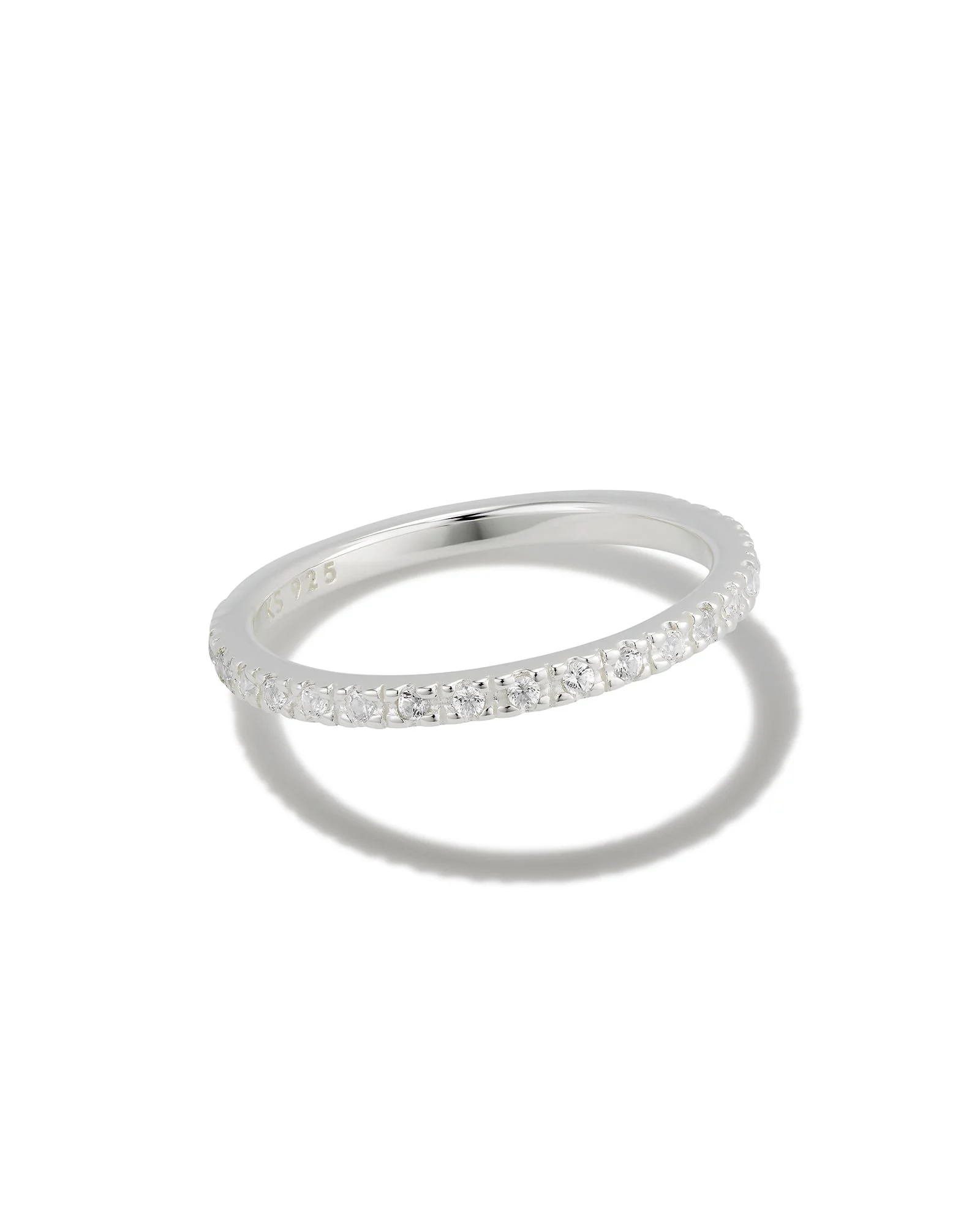 Arynn Sterling Silver Band Ring in White Sapphire - 1
