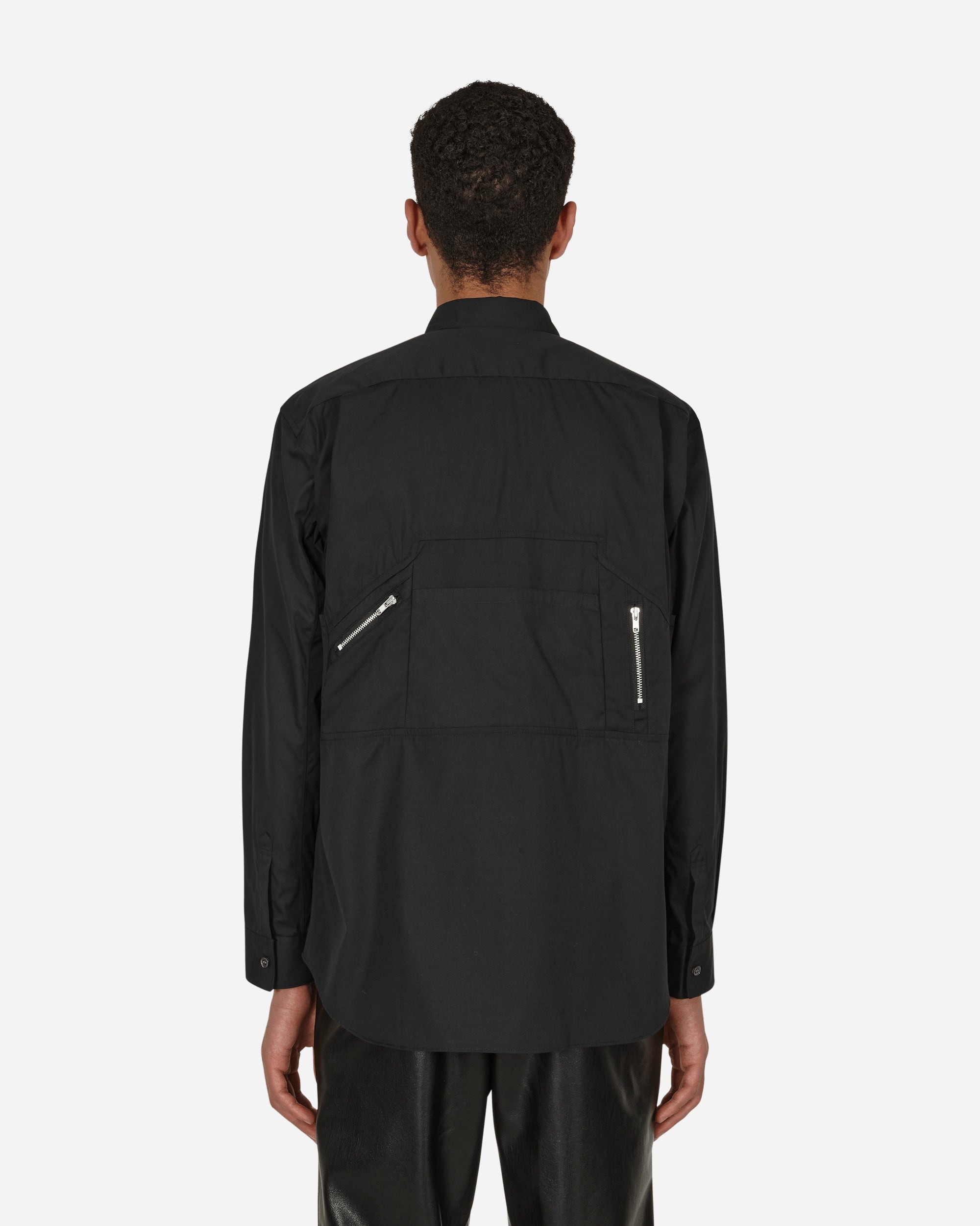 Poplin Zip Shirt Black - 3