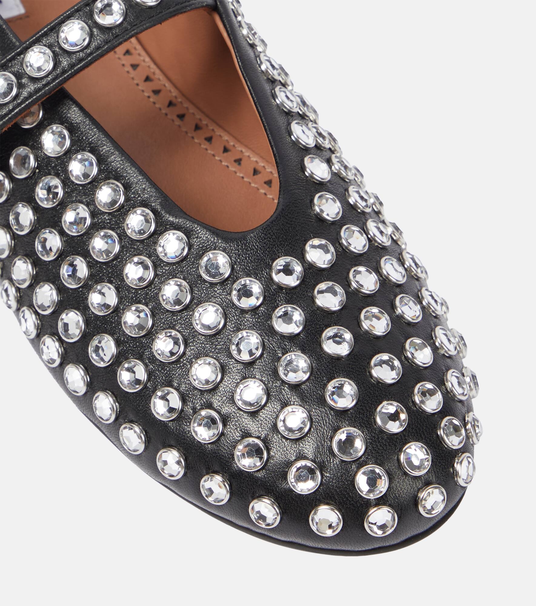 Embellished leather ballet flats - 6