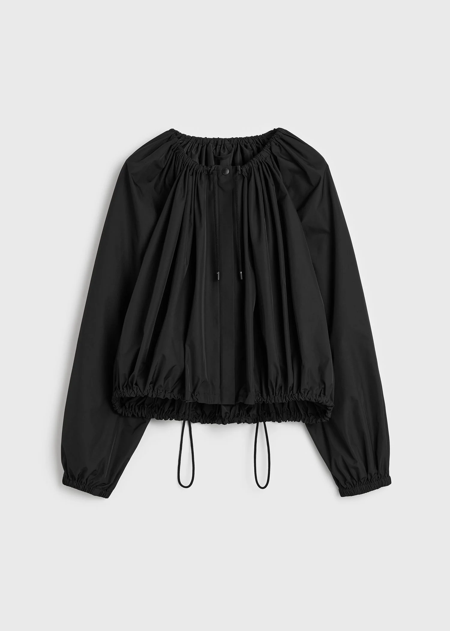 Gathered parachute jacket black - 1