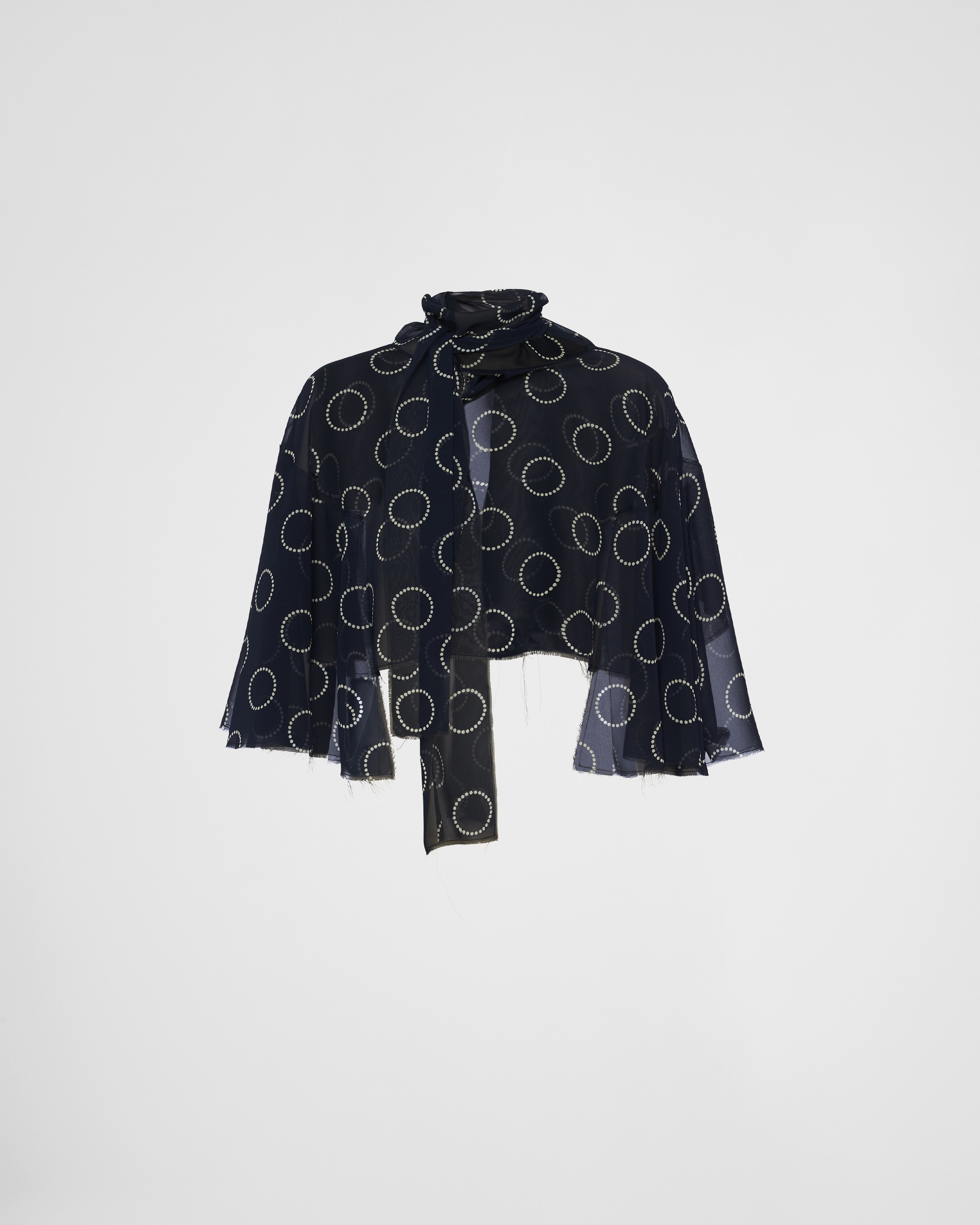 【プラダ・PRADA】Print ette cape Prada floral-print Georgette Cape | Red | FARFETCH
