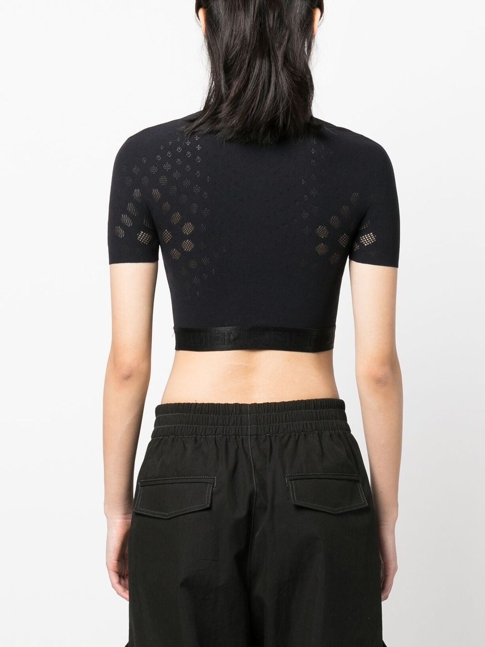 semi-sheer cropped top - 4